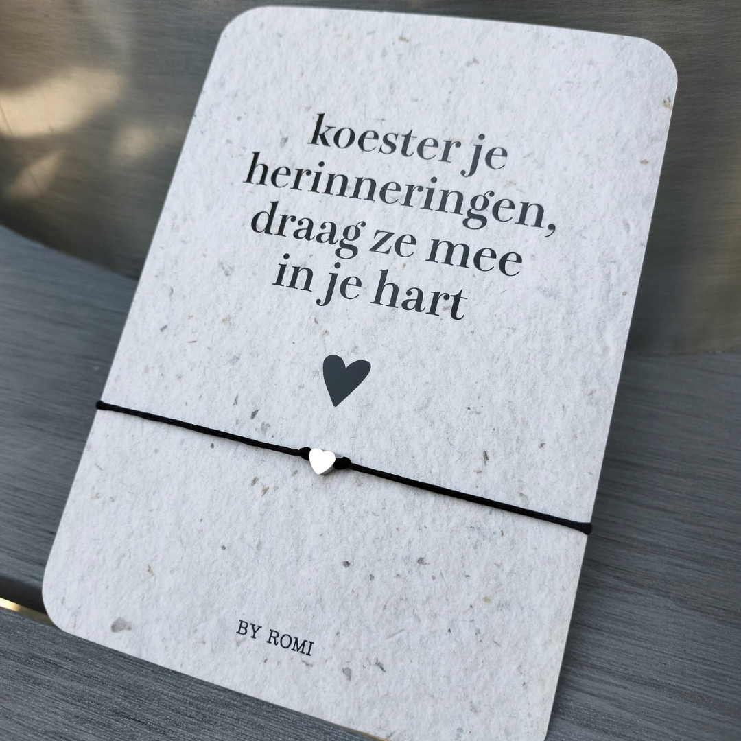 Satijnen Armbandje met Troostkaartje – Herinneringen Dichtbij