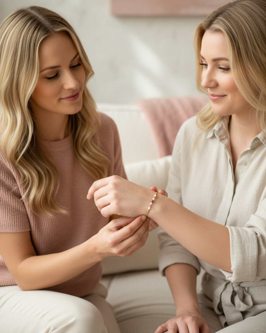 Zussenarmbandje met Edelstenen – Rhodoniet Kraal